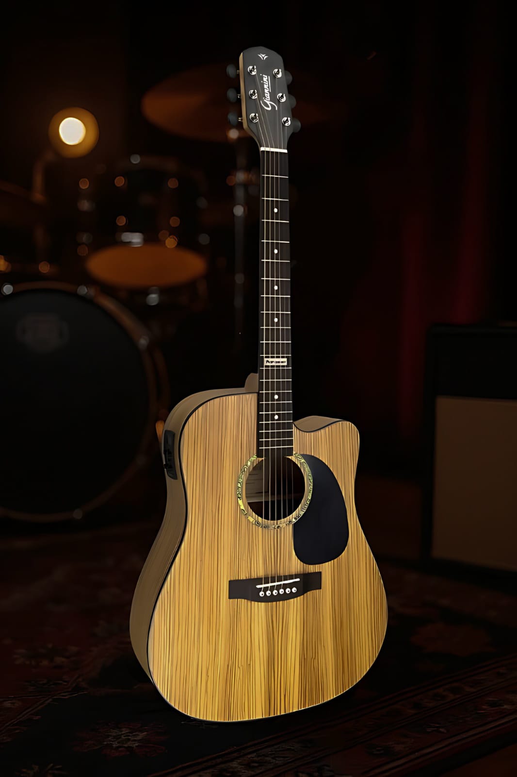Violão eletroacústica Giannini Performance GF-1D CEQ Spruce para destros 3 tone sunburst madeira técnica verniz brilhante