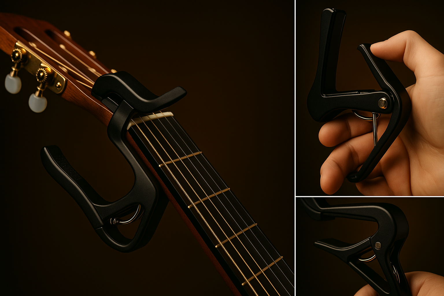 Capotraste Profissional para Violão e Guitarra — Transforme Seu Som!