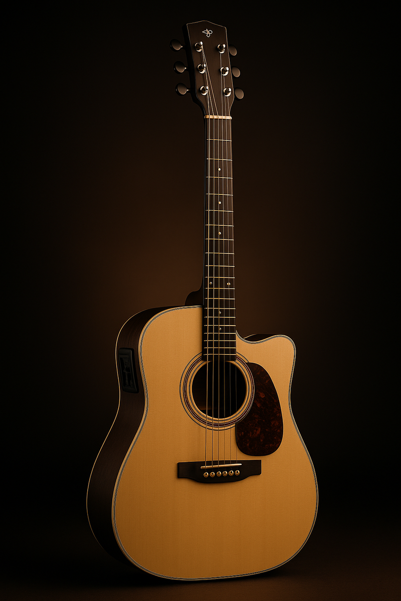 Violão eletroacústica Giannini Performance GF-1D CEQ Spruce para destros 3 tone sunburst madeira técnica verniz brilhante