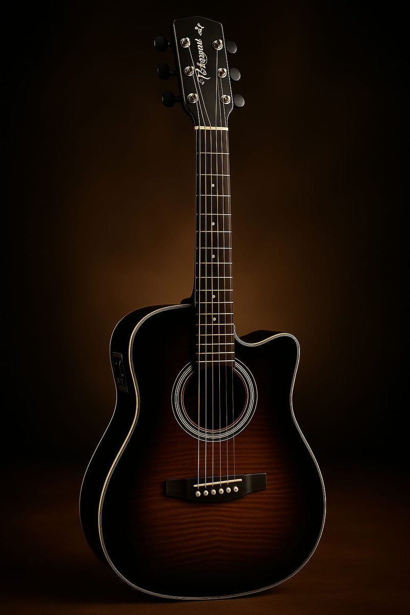 Violão eletroacústica Giannini Performance GF-1D CEQ Spruce para destros 3 tone sunburst madeira técnica verniz brilhante