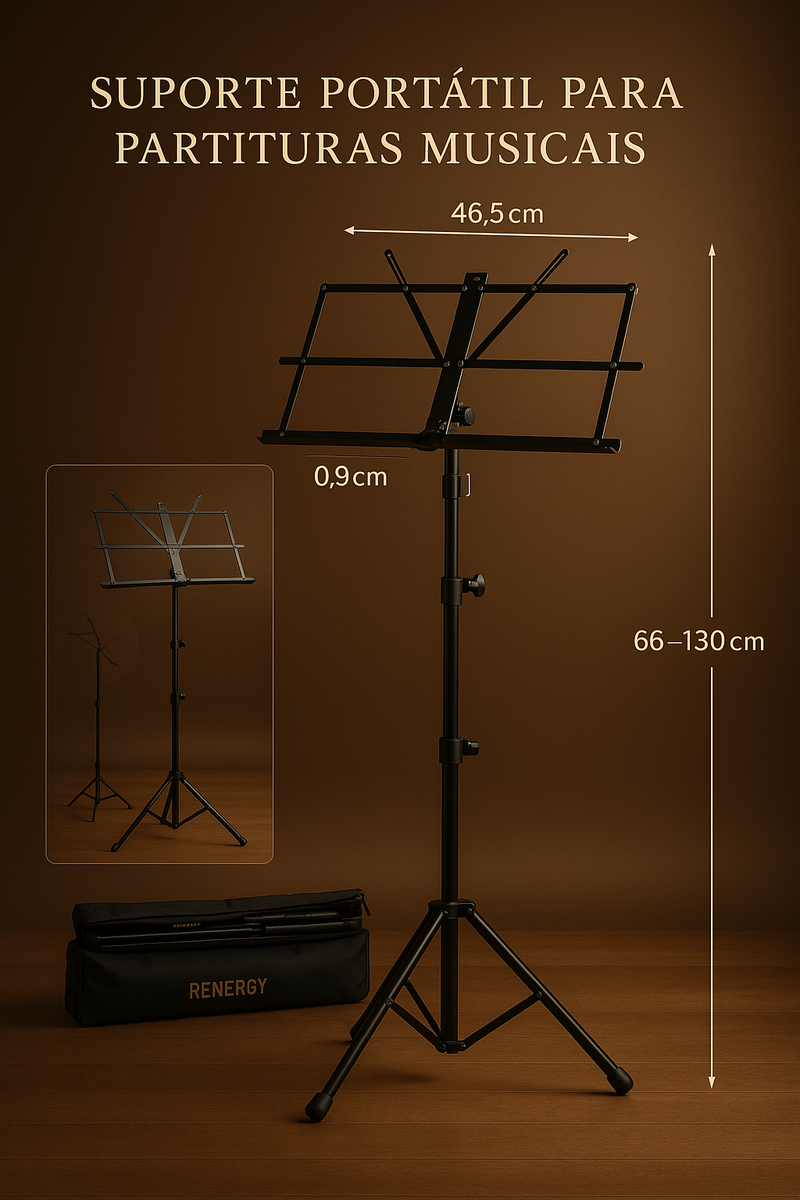 SUPORTE PORTÁTIL PARA PARTITURAS MUSICAIS