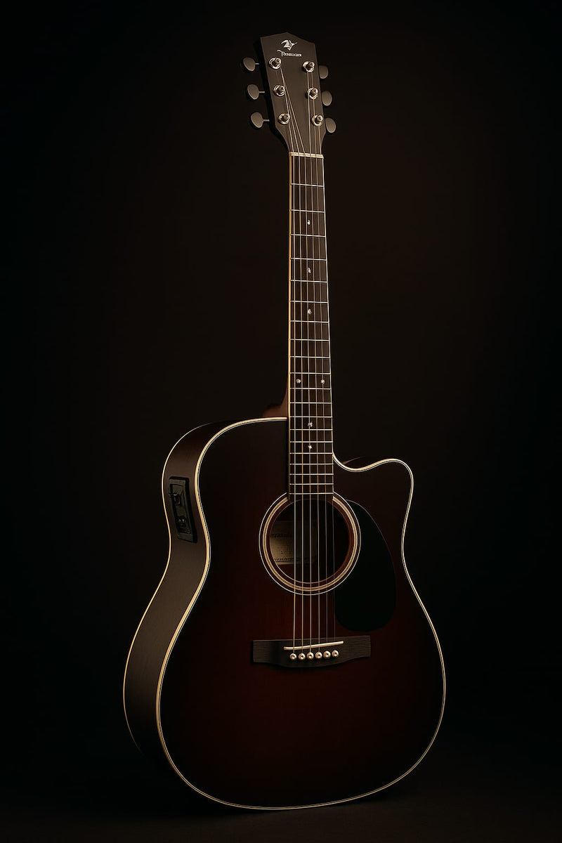 Violão eletroacústica Giannini Performance GF-1D CEQ Spruce para destros 3 tone sunburst madeira técnica verniz brilhante