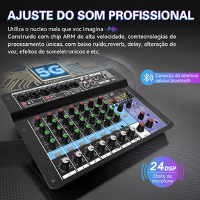 🎚️ Mesa de Som TEYUN A8 — Controle Profissional na Palma da Sua Mão!