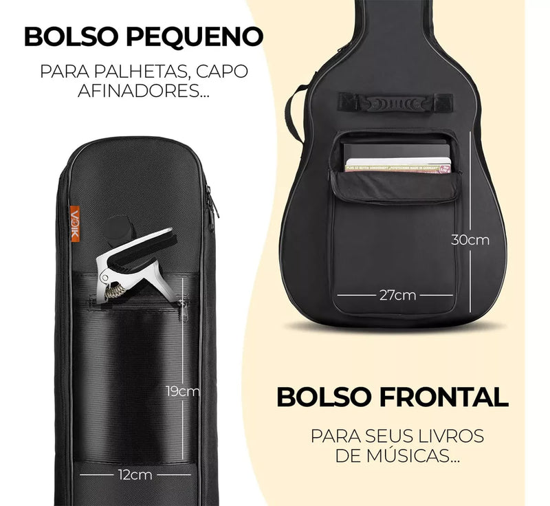 Capa Premium para Violão VOK — Proteção, Estilo e Conforto para Músicos de Verdade!