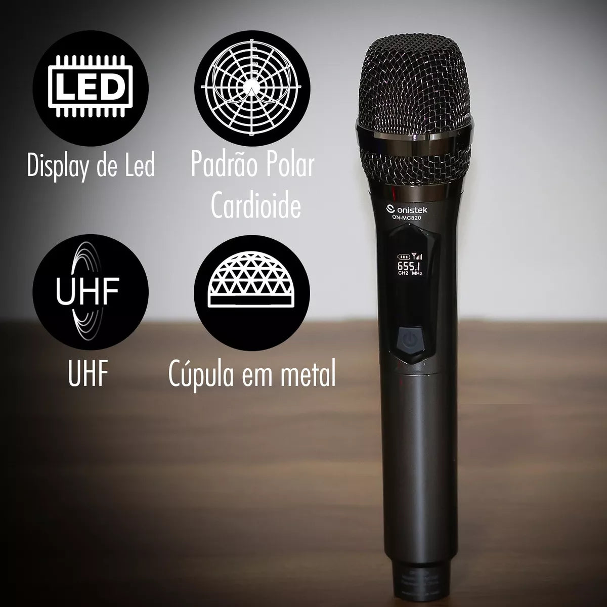 Kit 2 Microfone Sem Fio Onistek ON-MC820