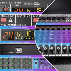 🎚️ Mesa de Som TEYUN A8 — Controle Profissional na Palma da Sua Mão!
