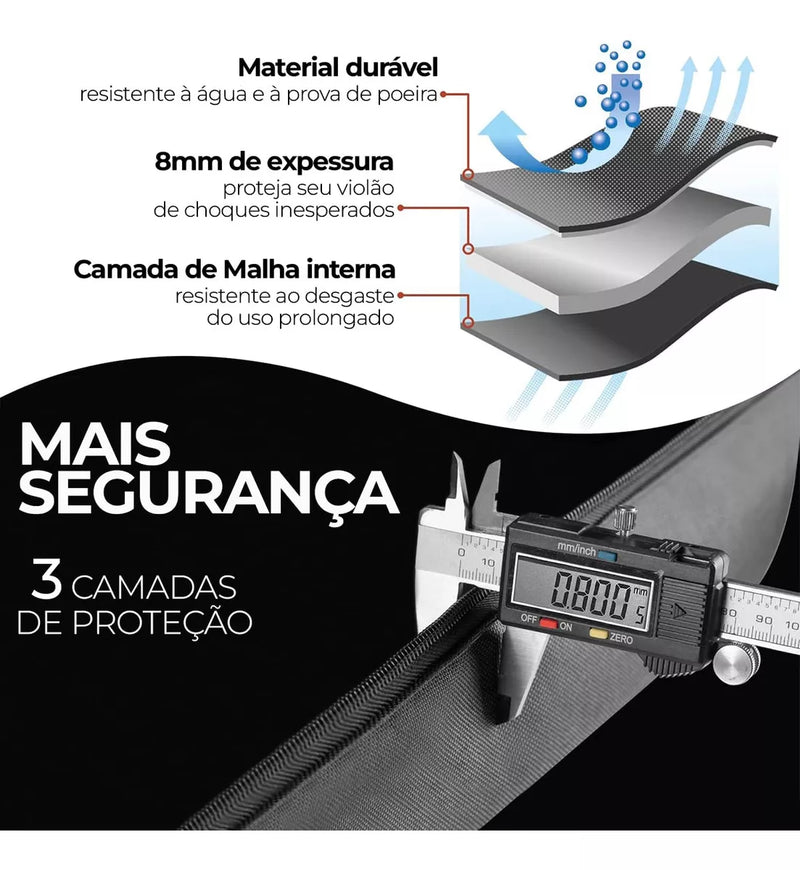 Capa Premium para Violão VOK — Proteção, Estilo e Conforto para Músicos de Verdade!
