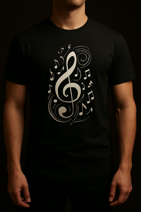 Camiseta Masculina Clave De Sol Nota Musical Camisa Algodão