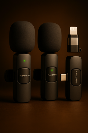 KIT 2 Microfone Sem Fio Duplo H’MASTON