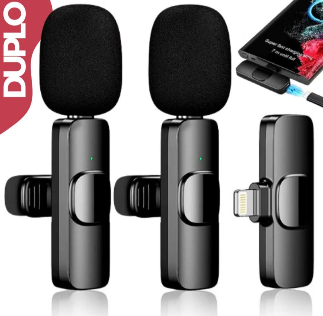 KIT 2 Microfone Sem Fio Duplo H’MASTON